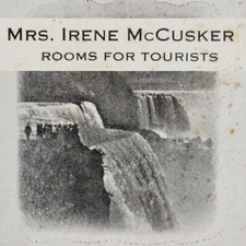 NIAGARA FALLS TOURISM Antique Business Card ROOMS 1910s Vintage McCusker Private picture