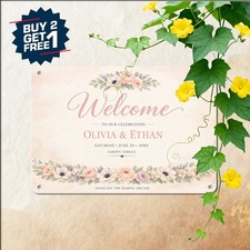 Personalized Wedding Ceremony Metal Sign Vintage Reception Decor Plaque 8x12 picture