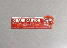 VINTAGE 12” GRAND CANYON CABINS HOTEL PORCELAIN SIGN CAR GAS OIL MOTORCYCLE picture