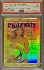 POP 1 PSA 9 1995 Playboy Chromium Gold Refractor Playmate of the Year June 1991 picture