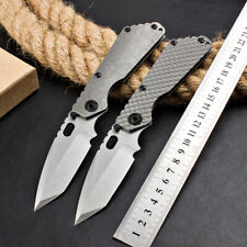 8.5'' New CNC Stone Wash D2 Blade Full Titanium Handle Folding Pocket Knife DF89 picture