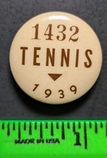 Vintage 1939 Tennis Permit Pinback Pin picture
