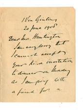 Bishop Algernon Charles Stanley SIGNED 1908 letter by Catholic Bishop of Emmaus picture