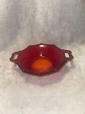 Vintage Cambridge Royal Red Ruby glass bowl double handed. decorative piece picture