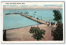Winnipeg Beach Manitoba Canada Postcard Pier Scene 1925 Vintage Posted picture