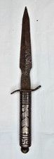 Antique Ornate Steel Dagger with Steel engraved handle 18th Century picture