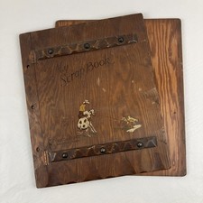 Vintage Wood Scrapbook Covers Yellowstone National Park Cowboys Rustic Cabin picture