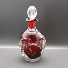 Vintage Aseda Bo Borgstrom Sweden Ruby Red Art Glass Decanter MCM picture