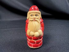 Vintage Christmas Irwin Celluloid Roly Poly Santa in Chimney USA 1930s 40’s picture