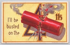 1908 4th of July Firecracker Humor Postcard Julius Bien & Co. N.Y. Series 7005 picture