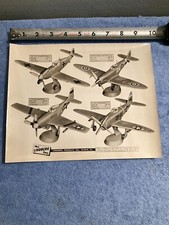 VINTAGE LINDBERG MESSERSCHMITT MUSTANG SPITFIRE PLANES MODEL B & W PHOTOGRAPH picture
