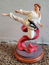 Karate Figure Figurine Statue Vintage Black Belts of Honor Flying Sidekick... picture