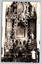 Vintage RPPC Ornate Spanish Colonial Baroque Church Altar Shrine Photograph picture