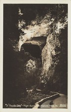 4TH DAY NIGHT ILLUMINATION REAL PHOTO POSTCARD NATURAL BRIDGE VIRGINIA '30s RPPC picture
