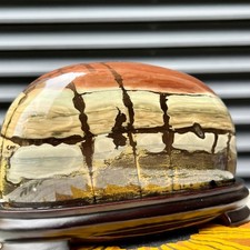 3 lb  Natural Picture Stone Polished Arc Landscape Art Home Office Desk Decor picture