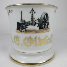 ANTIQUE VINTAGE OCCUPATIONAL BARBER SHAVING MUG MACHINIST ENGINE OPERATOR 3 1/2