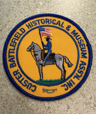 Custer Battlefield Historical Museum Assoc Patch Vintage Horse solider flag  NEW picture
