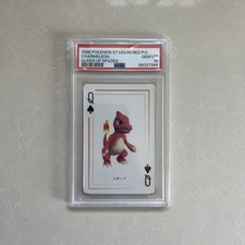 1998 POKEMON STADIUM RED VERSION PLAYING CARDS QUEEN OF SPADES CHARMELEON PSA 10 picture