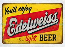 ENJOY EDELWEISS LIGHT BEER CHICAGO metal tin sign auto garage decorating ideas picture