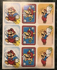 VTG 80s 1989 Nintendo Super Mario Bros. Luigi Sticker Sheet Old School Gaming picture