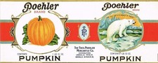1930s Poehler Brand Pumpkin TOPEKA KANSAS Polar Bear Canned Food Label Art Print picture