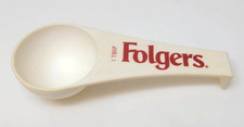 Vintage Folgers Coffee Scoop 1 TBSP Tablespoon Advertising Promo White Red picture
