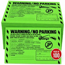 100 Pack No Parking Stickers Hard to Remove Bad Parking Stickers 8x5 picture