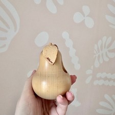 Aarikka Finland Vintage‎ Wooden Pear Figurine Natural Scandi Modern Decor picture