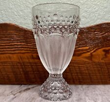 EAPG FOOTED SPOONER Spoon Holder Vase ~ HOBNAIL and FEATHER Pattern ~ Lovely EXC picture