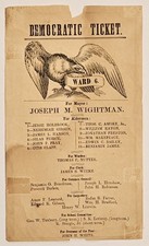 1859 Boston Democratic Ward 6 Election Ticket Wightman Eagle Ballot picture