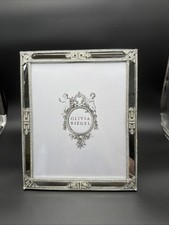 Olivia Riegel Deco Mirror Crystal Picture Frame Silver 8x10 Art Deco Jeweled picture