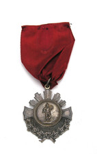 BORDER CITIES OLD BOYS RE-UNION 1922 STERLING SILVER 925 MEDAL ON RIBBON #1 picture