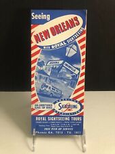 Vintage Royal Tours Inc Sightseeing Bus OLD New Orleans Brochure Historical USA picture