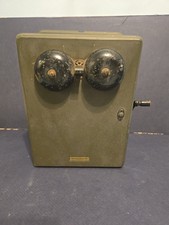 Vtg Western Electric Wood Hand Crank Military Army phone WWI WWII Telephone Box picture