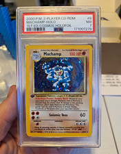 Pokémon 2000 P.M. 2-Player CD-ROM Machamp 1st Ed Cosmos Holo #8 PSA 7 picture