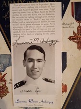 Lt jg LAWRENCE M. AMBURGEY KIA USS Bonefish SS-223 WWII Signed 1944 USNA Photos picture