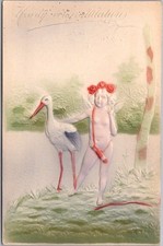 c1910s New Baby Embossed Postcard 
