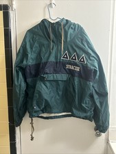 Vtg Delta Delta Delta (Tri-Delta) Syracuse, Green Pullover Windbreaker XL picture
