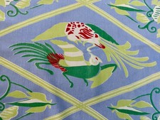 40s Hollywood by Walter Gay Lee Design Bird Mid Century Barkcloth Vintage Fabric picture