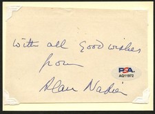 Alan Napier signed autograph 3x5 Cut Actor: Alfred on Batman PSA Stickered picture