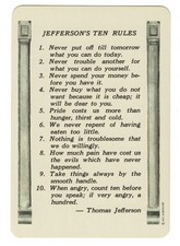 Thomas Jefferson's ten rules, American History, 3¼