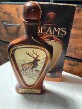 Vintage Beam’s Choice Bourbon Edition Bull Elk  James Lockhart Empty w Orig. Box picture