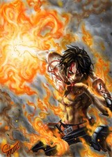 Anime fire blood smiling portgas d ace tattoo boys Custom Gaming 11x17 Poster picture