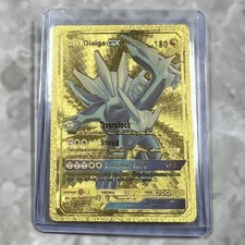 Dialga Pokemon Gold FAN ART Card Embossed Collectible 146/138 picture