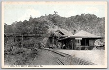 Leechburg PA Pennsylvania Railroad Depot Penna RR Station Vintage Postcard picture