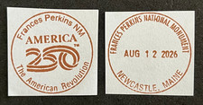 FRANCES PERKINS NM    America 250   NPS CANCELLATION/PASSPORT STAMP LOT of 2 picture
