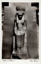 Egypt Statue Sekhmet Cairo Museum c1940's RPPC Photo Postcard COPY picture