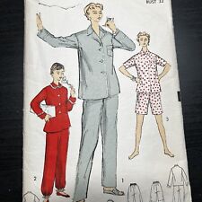 Vintage 1950s Advance 6567 Classic Collared Coat Pajamas Sewing Pattern 14 USED picture