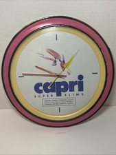 VTG Capri Super Slims Cigarettes Pink White Tobacco Quartz Battery Wall Clock picture