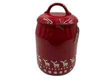 Artisan by Ciroa Ceramic 4x8in Red Reindeer Canister BB01B13003 picture